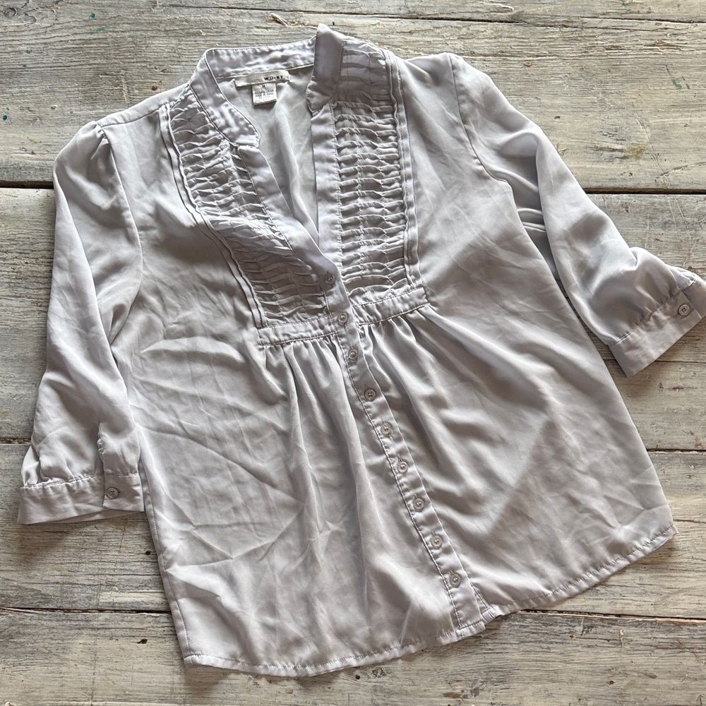 WD.NY Gray Pleated Blouse